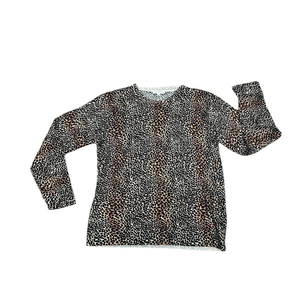 Equipment Femme Sweater Leopard Cheetah Animal Print 100% Wool Women's Size S
